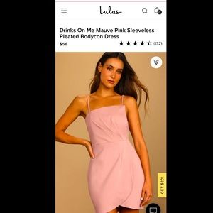 Drinks On Me Mauve Pink Sleeveless Pleated Bodycon Dress - brand new, never worn